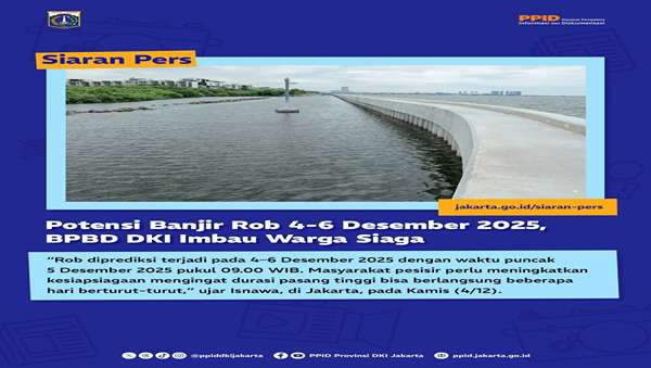 BPBD Jakarta Imbau Warga Siaga Rob, Puncaknya 5 Desember