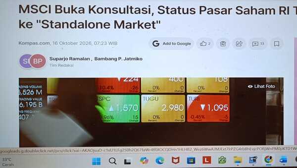 MSCI Turunkan Status Bursa RI, Sinyal Krisis Kepercayaan Menghantam Pasar Domestik  
